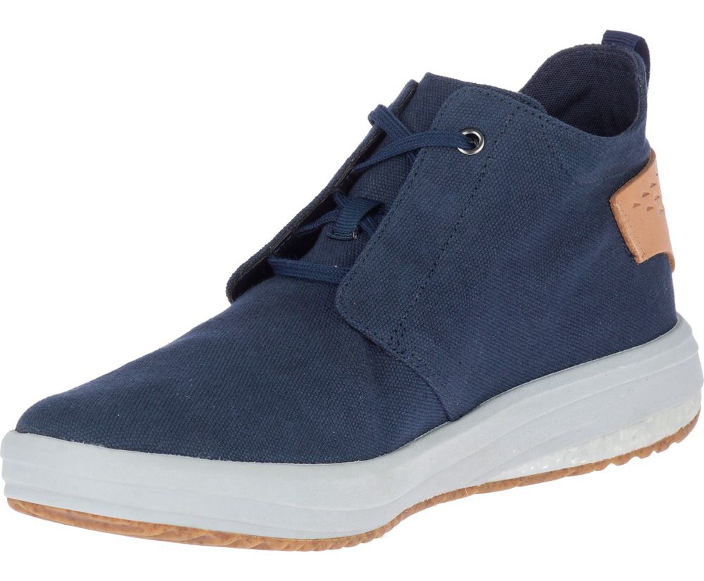 Tenis Homem - Merrell Gridway Mid Lona - Azul Marinho - LGS643890